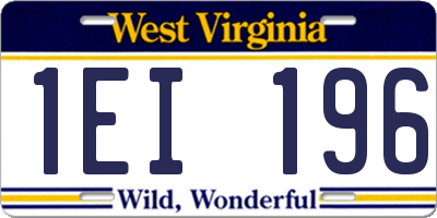 WV license plate 1EI196