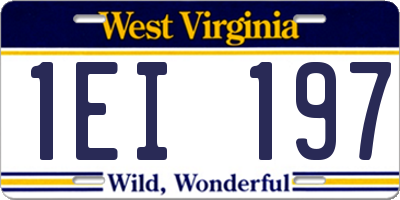 WV license plate 1EI197