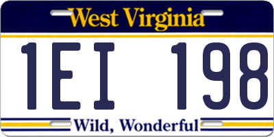 WV license plate 1EI198