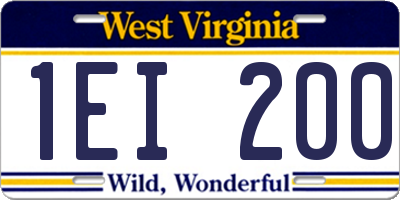 WV license plate 1EI200
