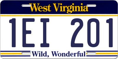 WV license plate 1EI201