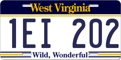 WV license plate 1EI202