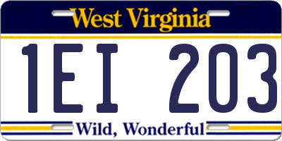 WV license plate 1EI203