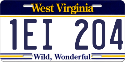 WV license plate 1EI204