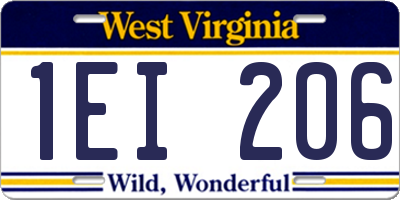WV license plate 1EI206