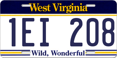 WV license plate 1EI208