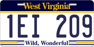 WV license plate 1EI209