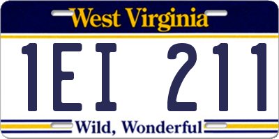 WV license plate 1EI211
