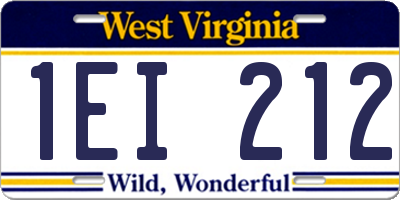WV license plate 1EI212