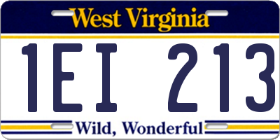 WV license plate 1EI213
