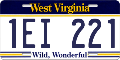 WV license plate 1EI221