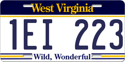 WV license plate 1EI223