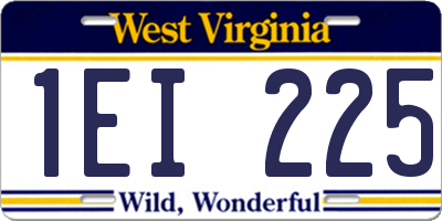 WV license plate 1EI225
