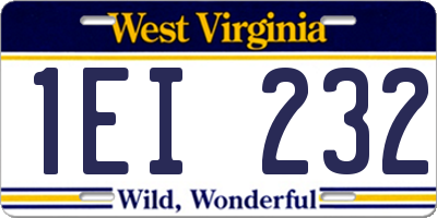 WV license plate 1EI232