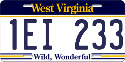 WV license plate 1EI233