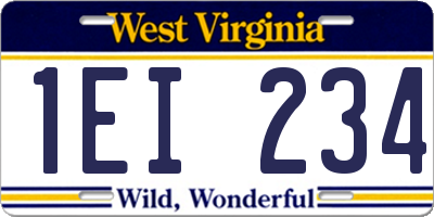 WV license plate 1EI234