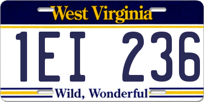 WV license plate 1EI236