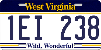 WV license plate 1EI238