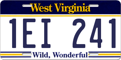 WV license plate 1EI241