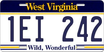 WV license plate 1EI242