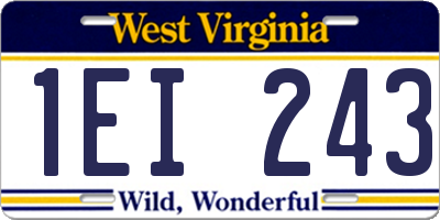 WV license plate 1EI243
