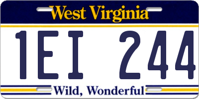 WV license plate 1EI244