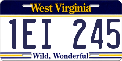WV license plate 1EI245