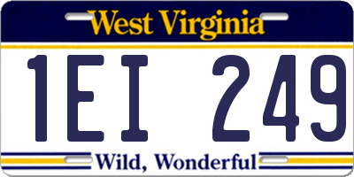 WV license plate 1EI249