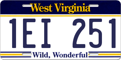 WV license plate 1EI251