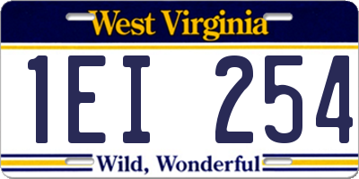 WV license plate 1EI254