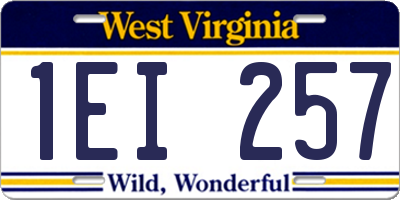 WV license plate 1EI257