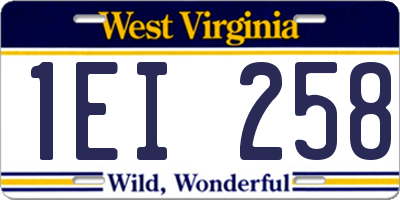 WV license plate 1EI258