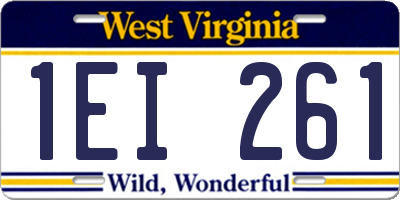 WV license plate 1EI261