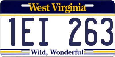 WV license plate 1EI263