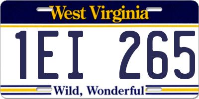 WV license plate 1EI265