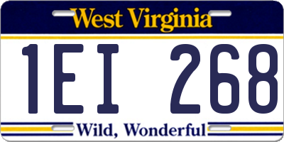 WV license plate 1EI268
