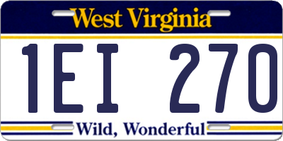 WV license plate 1EI270