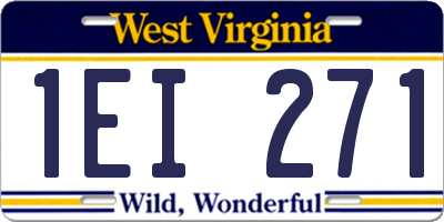 WV license plate 1EI271