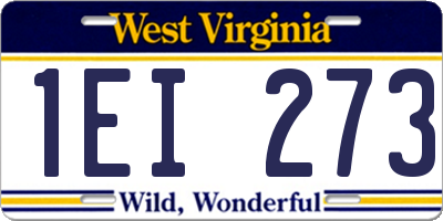 WV license plate 1EI273