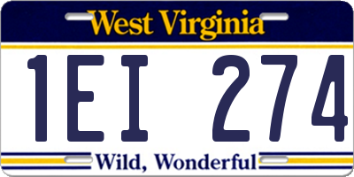 WV license plate 1EI274