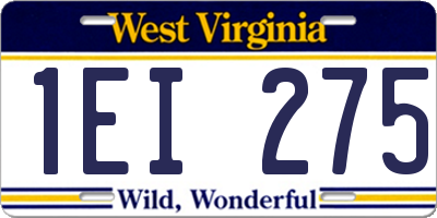 WV license plate 1EI275