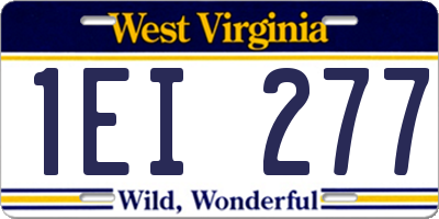 WV license plate 1EI277