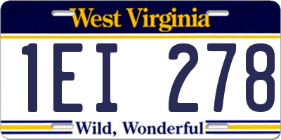 WV license plate 1EI278