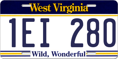 WV license plate 1EI280