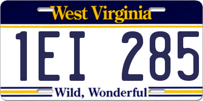 WV license plate 1EI285