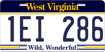WV license plate 1EI286