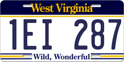 WV license plate 1EI287