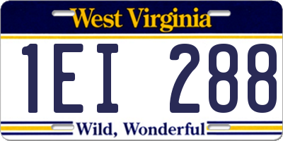 WV license plate 1EI288