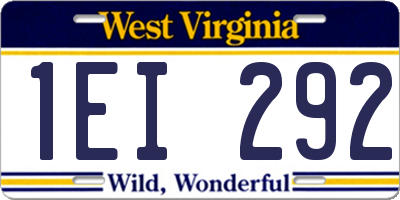 WV license plate 1EI292