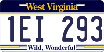WV license plate 1EI293